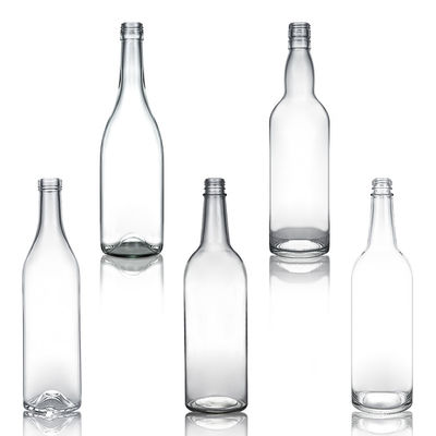 750 ml bouteille en verre à col long clair pour whisky champagne brandy et liqueur boissons industrielles