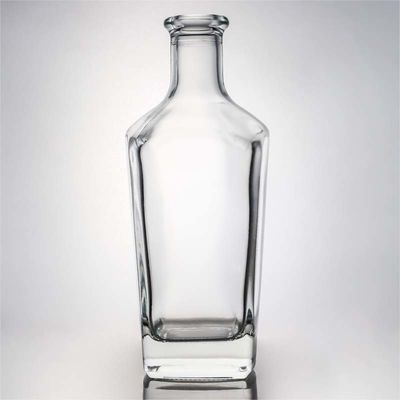 Bouteille en verre carré unique pour le whisky, la vodka, la tequila, le gin, le rhum, le liège inclus