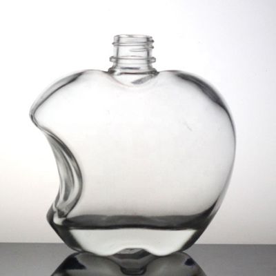 Bouteille de jus de pomme transparente en forme de 500 ml Bouteille en verre de silex avec bouchon en plastique