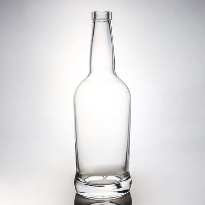 Collier en verre à logo personnalisé Bouteille ronde d'alcool de 700 ml pour vodka brandy whisky et plus