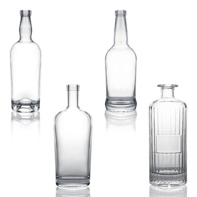 Bouteille en verre de 700 ml claire ou personnalisée pour le liqueur, le rhum, la vodka, le whisky, la tequila et le gin
