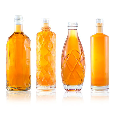 Super Flint Glass Design personnalisé Rhum Vodka Whisky Tequila Bouteille de gin avec couvercle