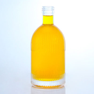 Bouteille en verre pour alcool industriel avec bandes de bouchon à vis et logo personnalisé