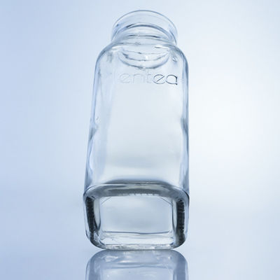 Bouteille de jus en verre carré de 280 ml, 350 ml et 500 ml avec logo personnalisé