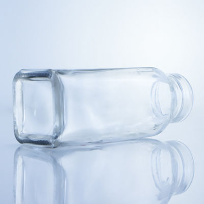 Bouteille de jus en verre carré de 280 ml, 350 ml et 500 ml avec logo personnalisé