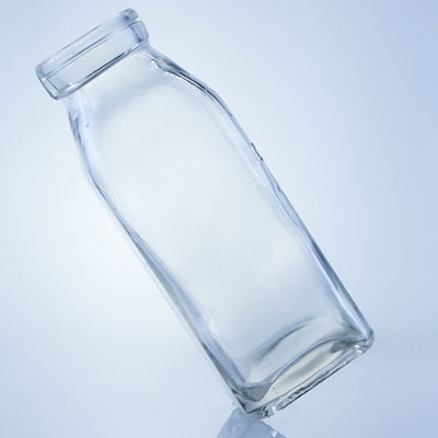 Bouteille de jus en verre carré de 280 ml, 350 ml et 500 ml avec logo personnalisé