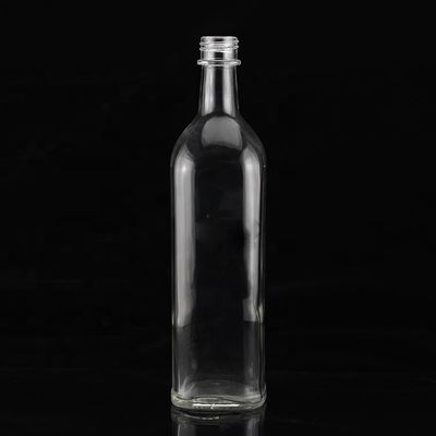 Bouteille en verre carré de 500 ml d'huile d'olive extra vierge avec manipulation de surface personnalisée