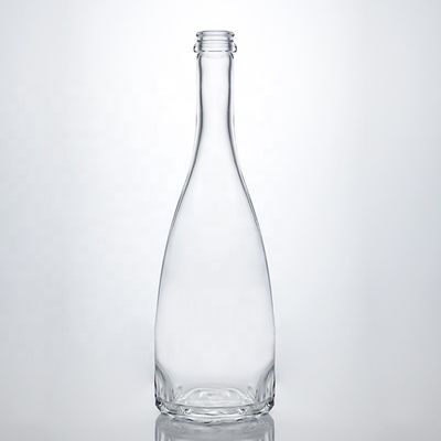 Logo personnalisé unique Floral Bottom Super Flint Long Neck 750 ml Bouteille en verre pour le liège Gin