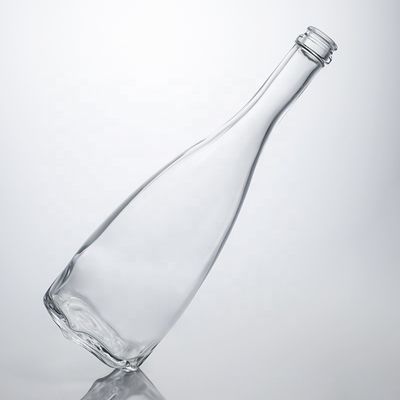 Logo personnalisé unique Floral Bottom Super Flint Long Neck 750 ml Bouteille en verre pour le liège Gin