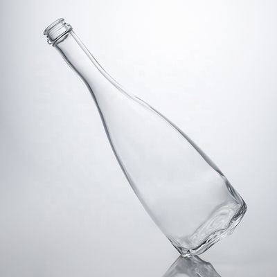 Logo personnalisé unique Floral Bottom Super Flint Long Neck 750 ml Bouteille en verre pour le liège Gin