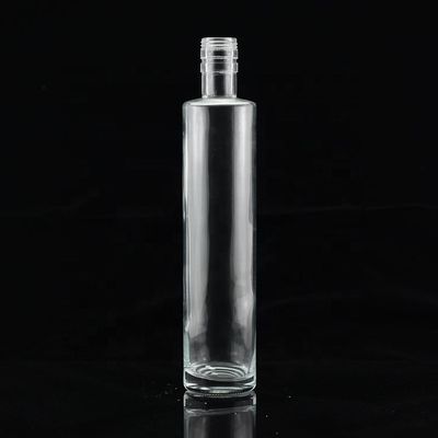 Bouteille d'huile de cuisson en verre de forme mince et vide de 300 ml personnalisée pour l'industrie