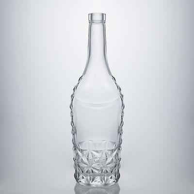 Forme personnalisée 750 ml Impression en soie polissée au chrome Vin mousseux Champagne Bouteille en verre avec étiquette métallique