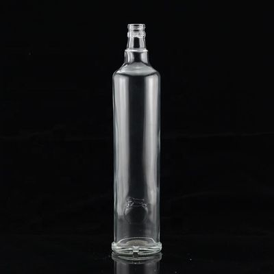 Bouteille d'huile de cuisson en verre de forme mince et vide de 300 ml personnalisée pour l'industrie