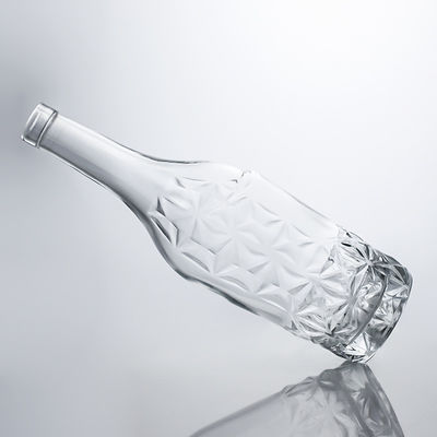 Forme personnalisée 750 ml Impression en soie polissée au chrome Vin mousseux Champagne Bouteille en verre avec étiquette métallique