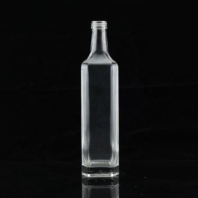 Bouteille d'huile de cuisson en verre de forme mince et vide de 300 ml personnalisée pour l'industrie