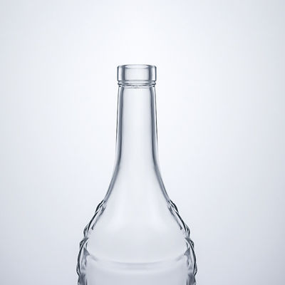 Forme personnalisée 750 ml Impression en soie polissée au chrome Vin mousseux Champagne Bouteille en verre avec étiquette métallique