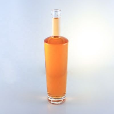 750 ml bouteille en verre de flint à col long avec bouchon et traitement de la surface par écorchure acide