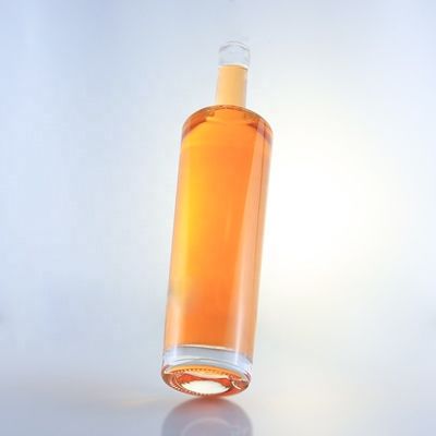 750 ml bouteille en verre de flint à col long avec bouchon et traitement de la surface par écorchure acide