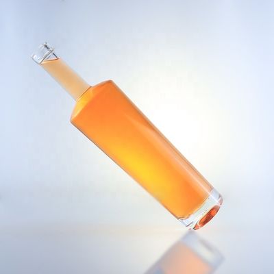 750 ml bouteille en verre de flint à col long avec bouchon et traitement de la surface par écorchure acide