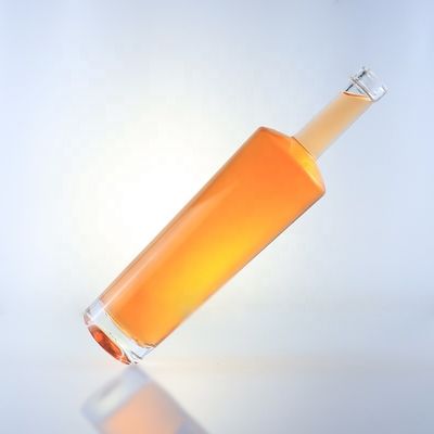 750 ml bouteille en verre de flint à col long avec bouchon et traitement de la surface par écorchure acide