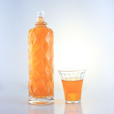 750 ml bouteille en verre transparente gravée pour le gin, le rhum, le champagne, le cognac, la tequila, le whisky et les liqueurs
