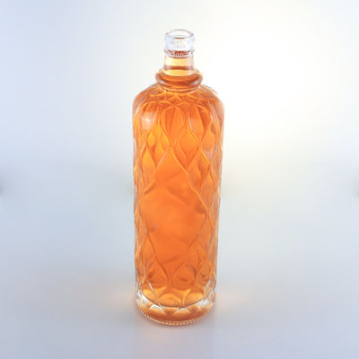 750 ml bouteille en verre transparente gravée pour le gin, le rhum, le champagne, le cognac, la tequila, le whisky et les liqueurs