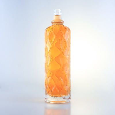750 ml bouteille en verre transparente gravée pour le gin, le rhum, le champagne, le cognac, la tequila, le whisky et les liqueurs