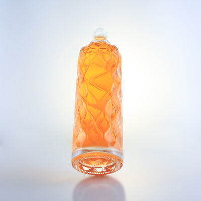 750 ml bouteille en verre transparente gravée pour le gin, le rhum, le champagne, le cognac, la tequila, le whisky et les liqueurs