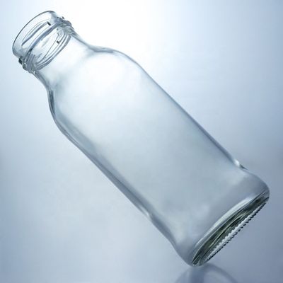 Bouteille en verre transparent pour boissons Populaire 100ml260ml 500ml 1000ml Bouteille ronde avec bouchon à vis