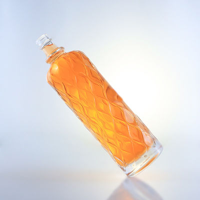 750 ml bouteille en verre transparente gravée pour le gin, le rhum, le champagne, le cognac, la tequila, le whisky et les liqueurs