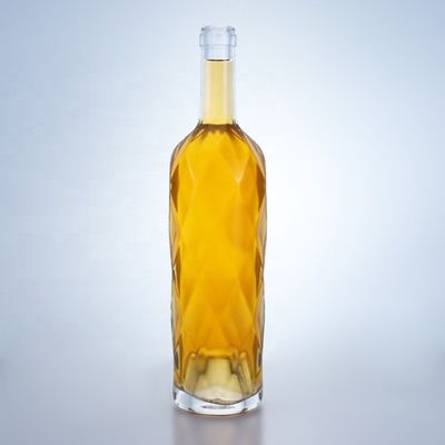 Logo du client acceptable Bouteille en verre de luxe pour vodka Whisky Tequila Gin Brandy