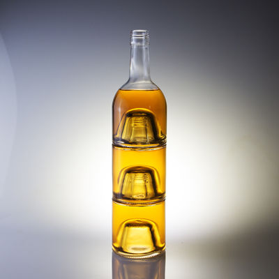 Corps en verre dernier modèle bouteille de whisky mini liqueur avec bouchon en aluminium 50ml 100ml 200ml