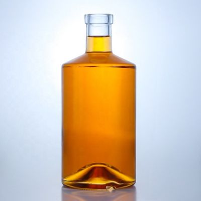 Bouteille de vin de forme ovale transparente 500 ml 700 ml 750 ml avec bouchons pour boissons