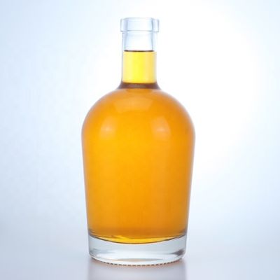 Bouteille de vin de forme ovale transparente 500 ml 700 ml 750 ml avec bouchons pour boissons