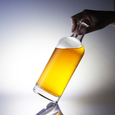 Bouteille vide en verre transparent lisse Bouteilles de vodka de 1 litre personnalisables et durables