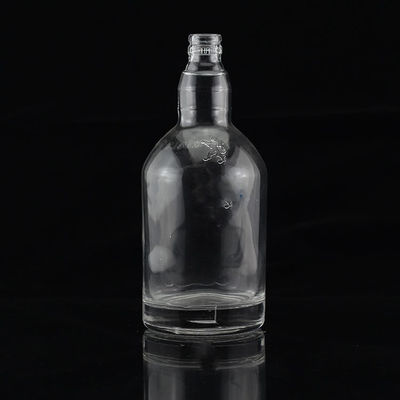 Traitement de la surface par écorchure acide Bouteilles en verre de tequila à col rond et à silex vide