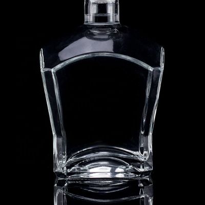 Bouteille de whisky en verre de Super Flint 700 ml 750 ml avec bouchon de liège