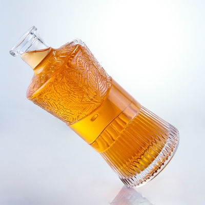 Bouteille en verre transparent de 750 ml à 1000 ml pour le gin, le rhum, la vodka et le whisky sur mesure