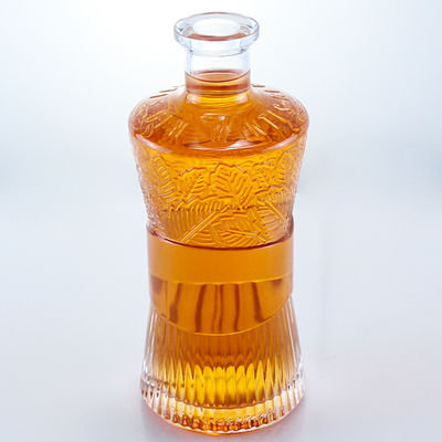 Bouteille en verre transparent de 750 ml à 1000 ml pour le gin, le rhum, la vodka et le whisky sur mesure