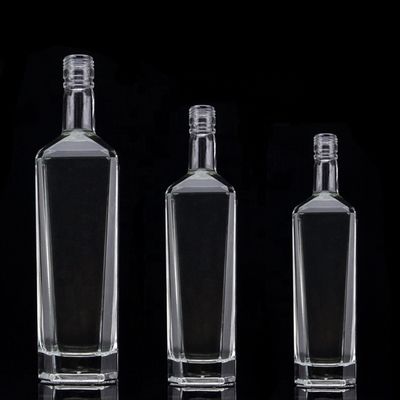 Bouteille de whisky en verre carré 700 ml fond épais 750 ml 500 ml bouteilles de tequila pour spiritueux
