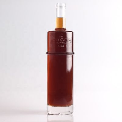 Bouteille en verre de tequila gravée à 750 ml 1 litre, de forme ronde et de type étanchéité en liège