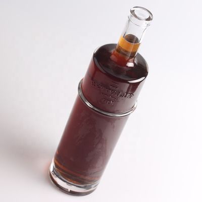 Bouteille en verre de tequila gravée à 750 ml 1 litre, de forme ronde et de type étanchéité en liège