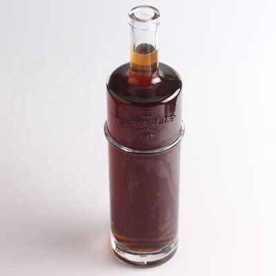 Bouteille en verre de tequila gravée à 750 ml 1 litre, de forme ronde et de type étanchéité en liège