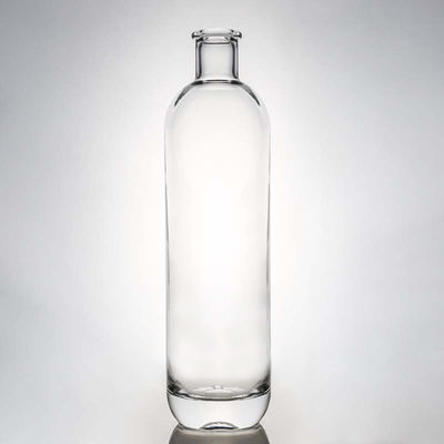 Collier en verre à logo personnalisé en gros à cou court Gin Rum Brandy Whisky Liquor Bouteille avec liège