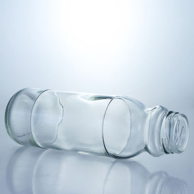 Logo personnalisé Bouteille de lait claire 320 ml 500 ml Bouteille de jus de verre avec couvercle à vis