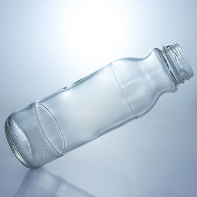 Logo personnalisé Bouteille de lait claire 320 ml 500 ml Bouteille de jus de verre avec couvercle à vis