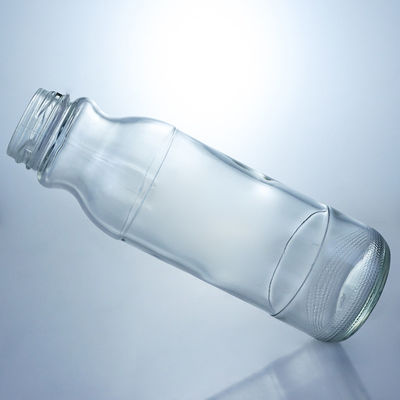 Logo personnalisé Bouteille de lait claire 320 ml 500 ml Bouteille de jus de verre avec couvercle à vis