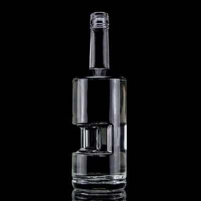 Bouteilles en verre en forme de guitare de 700 ml avec bouchon de liège pour le whisky de vodka clair ou personnalisé