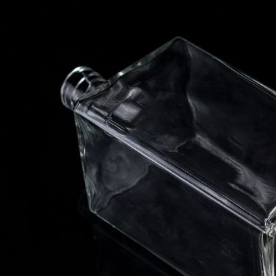 Impression par écran Bouteille en verre transparent de 1000 ml pour la vodka en forme carrée avec bouchon à vis