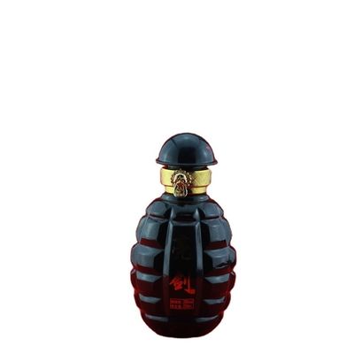 Logo imprimé Bouteille en verre Vodka Whisky avec haut à vis et forme de grenade